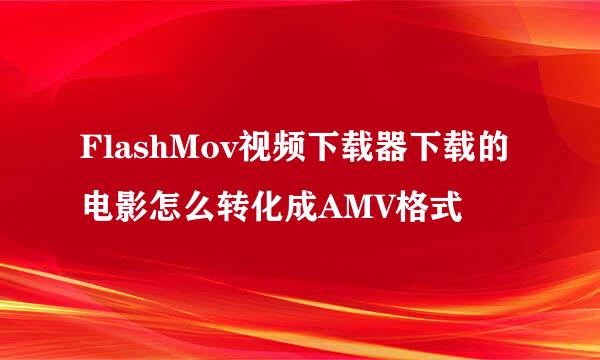 FlashMov视频下载器下载的电影怎么转化成AMV格式