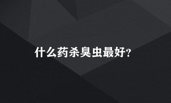 什么药杀臭虫最好？