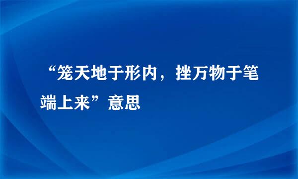 “笼天地于形内，挫万物于笔端上来”意思