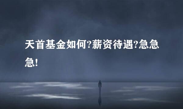 天首基金如何?薪资待遇?急急急!