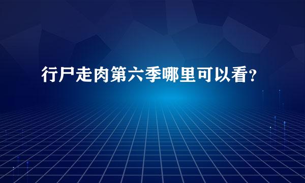 行尸走肉第六季哪里可以看？