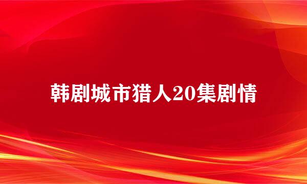 韩剧城市猎人20集剧情