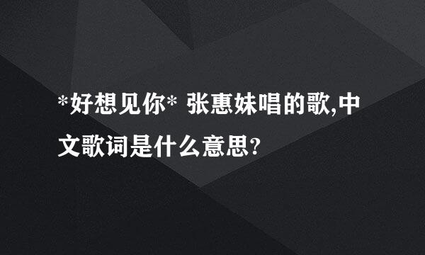 *好想见你* 张惠妹唱的歌,中文歌词是什么意思?