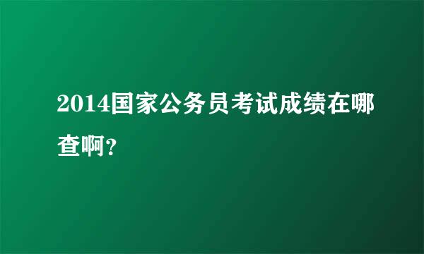 2014国家公务员考试成绩在哪查啊？