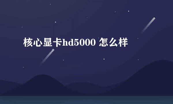 核心显卡hd5000 怎么样