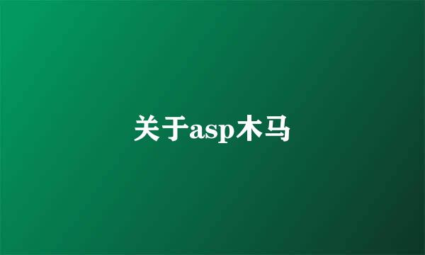 关于asp木马