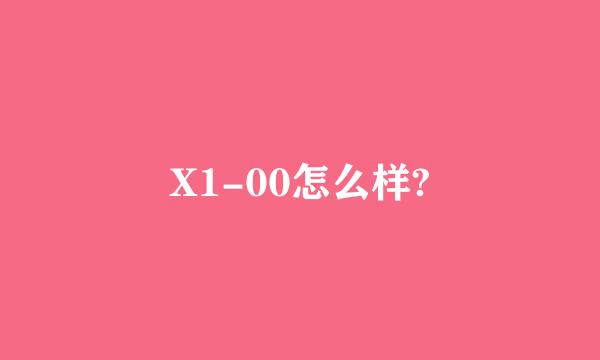 X1-00怎么样?