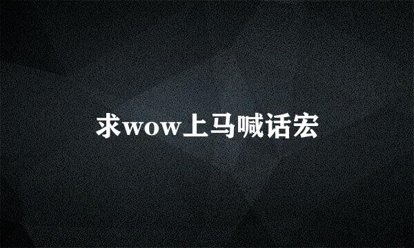 求wow上马喊话宏