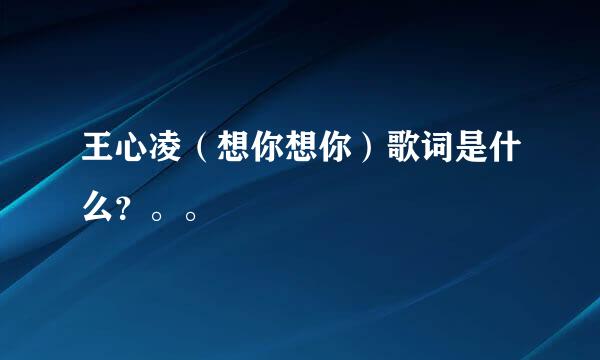 王心凌（想你想你）歌词是什么？。。