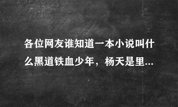 各位网友谁知道一本小说叫什么黑道铁血少年，杨天是里面的主角