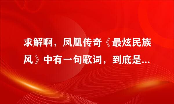 求解啊，凤凰传奇《最炫民族风》中有一句歌词，到底是“斟满美酒让你留下来”还是“怎么没就让你留下来”