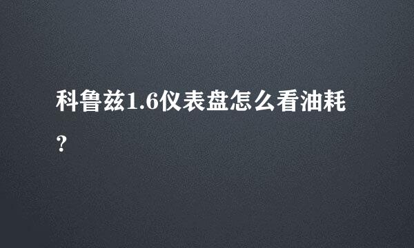 科鲁兹1.6仪表盘怎么看油耗？