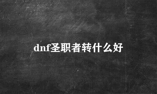 dnf圣职者转什么好