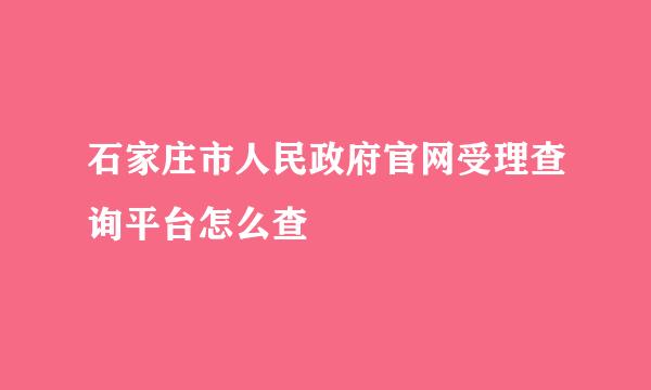 石家庄市人民政府官网受理查询平台怎么查