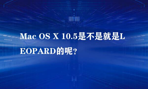 Mac OS X 10.5是不是就是LEOPARD的呢？