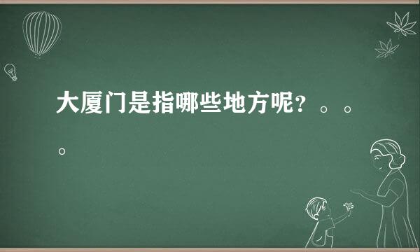 大厦门是指哪些地方呢？。。。