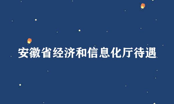 安徽省经济和信息化厅待遇