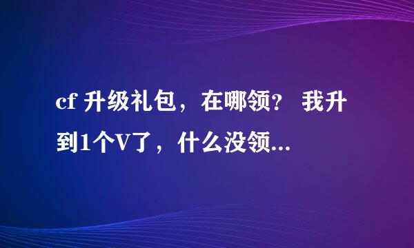 cf 升级礼包，在哪领？ 我升到1个V了，什么没领着，知道的，告诉我一下呗。。