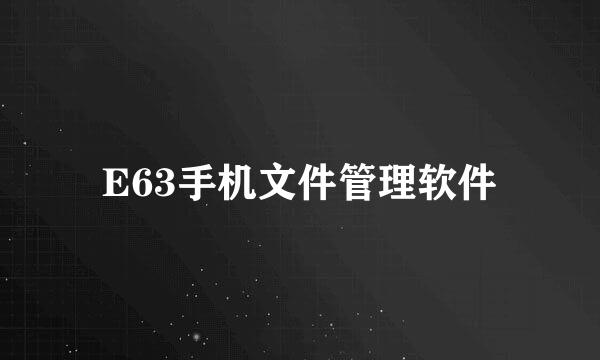 E63手机文件管理软件