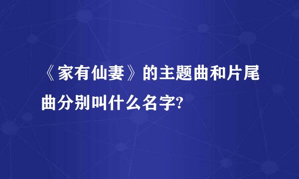 《家有仙妻》的主题曲和片尾曲分别叫什么名字?