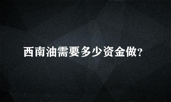 西南油需要多少资金做？