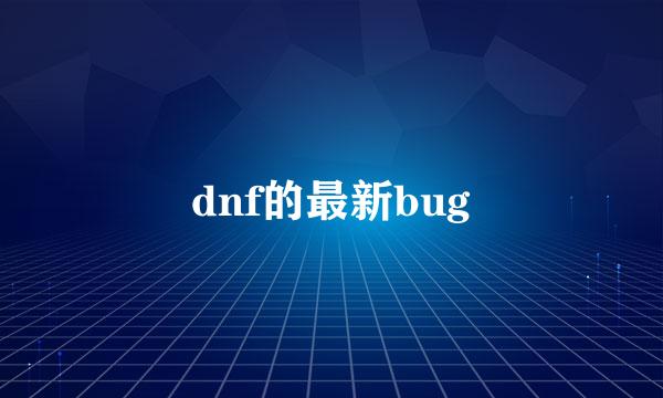 dnf的最新bug