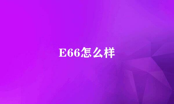 E66怎么样