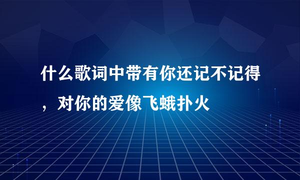 什么歌词中带有你还记不记得，对你的爱像飞蛾扑火