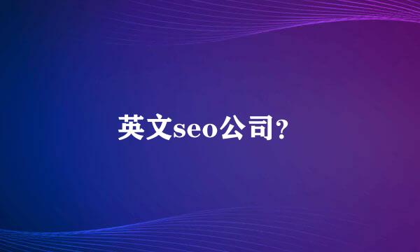 英文seo公司？