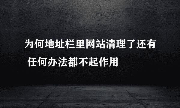 为何地址栏里网站清理了还有 任何办法都不起作用