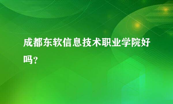 成都东软信息技术职业学院好吗？