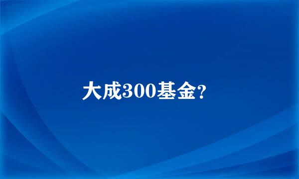 大成300基金？