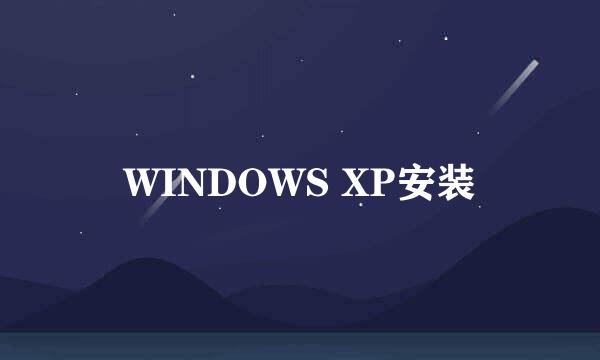 WINDOWS XP安装