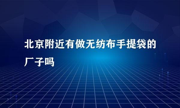 北京附近有做无纺布手提袋的厂子吗