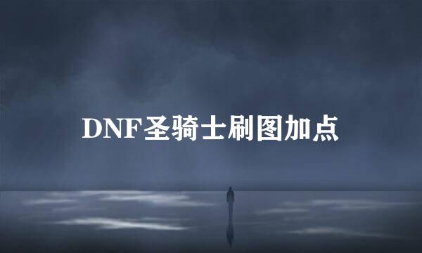 DNF圣骑士刷图加点