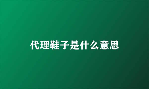 代理鞋子是什么意思