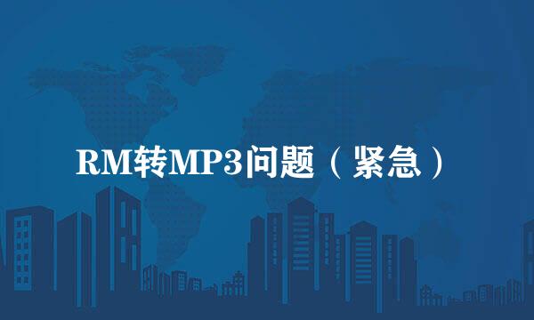 RM转MP3问题（紧急）