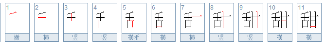 甜的偏旁是什么字