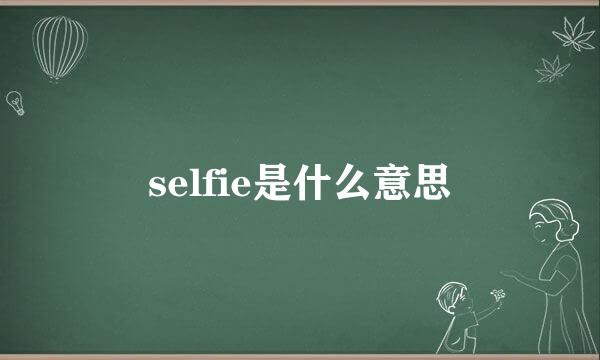 selfie是什么意思