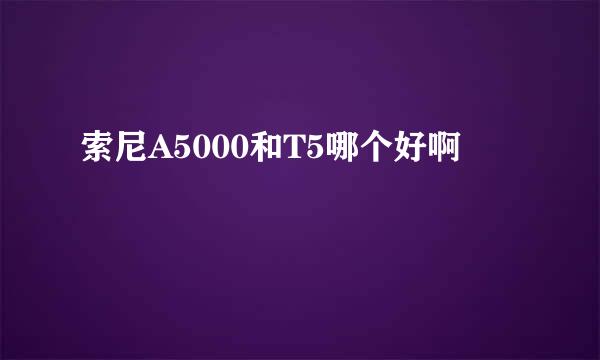 索尼A5000和T5哪个好啊