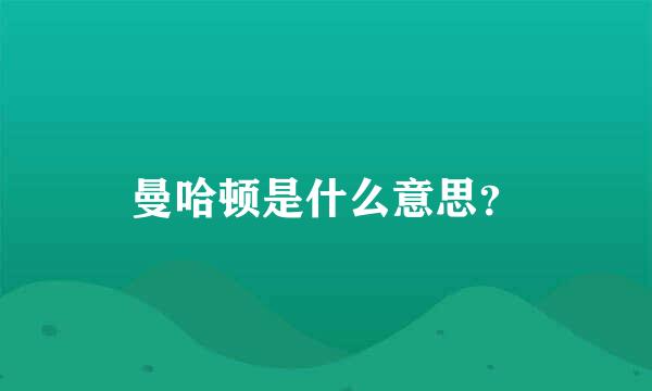 曼哈顿是什么意思？