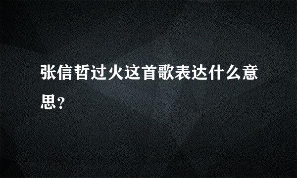 张信哲过火这首歌表达什么意思？