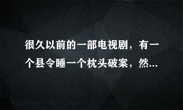 很久以前的一部电视剧，有一个县令睡一个枕头破案，然后他有特别多的