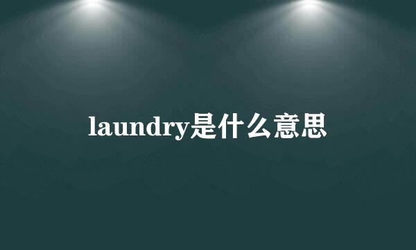 laundry是什么意思