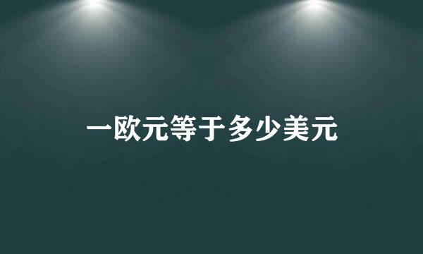 一欧元等于多少美元