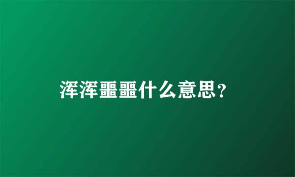 浑浑噩噩什么意思？