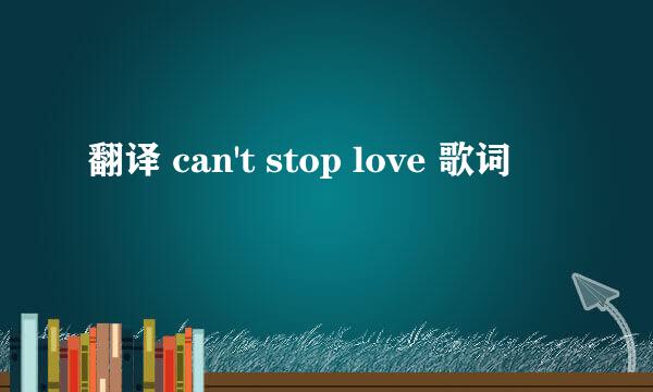 翻译 can't stop love 歌词