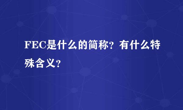 FEC是什么的简称？有什么特殊含义？