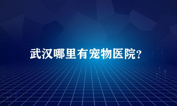 武汉哪里有宠物医院？