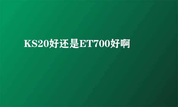 KS20好还是ET700好啊